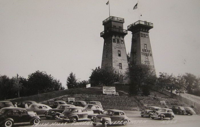 Irish Hills Towers - Old Postcard